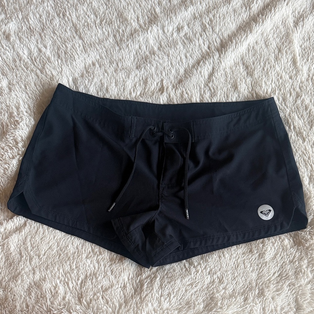 Roxy Women’s Black Board Shorts-Quick Dry Bathing Suit Shorts      2-inch inseam